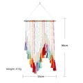 Handmade colorful bohemian tassel wall hanging with wooden beads and v-shaped fringe - Rainbow Tassel / 55*90cm