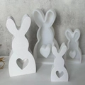 Moule silicone lapin de Pâques avec cœur pour bougies parfumées et artisanat DIY - Silicone / Ensemble Lapin Grand+Petit