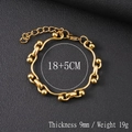 Bracelet poli en acier titane plaqué or 18 carats avec maillons cylindres et boules - Bracelet design doré de 9 mm