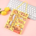 Cute yellow capybara stationery set including pencils and notebook for children - Capybara Style