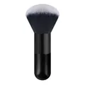 Portable large foundation brush with black and white gradient bristles and glossy handle - Big Chubby Pure Black White Tip Hair (With Net)