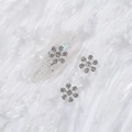 Bijoux à ongles flocon de neige argentés avec strass pour manucures de fête d'hiver - Style A1143-03 / Argenté