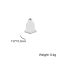 Detailed view of silver bell charm with measurements 7.6x10.3mm and 0.4g weight - Steel Color Jingle Bell