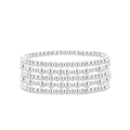 Set di cinque bracciali a sfere argentate con finitura metallica lucida da donna - Argento Set da 5 pezzi 10