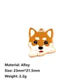 Cartoon Shiba Inu enamel alloy charm pendant for DIY jewelry and keychain making - Male Corgi