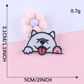 Cartoon dog embroidery patch with red tongue for kids clothing 5cm x 3.1cm size - Grey White Husky-Self Adhesive