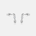 Orecchini in argento S925 con pietre di zircone trasparente a goccia in finitura argento - Argento 925 / Argento
