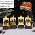 Candela musicale natalizia con Babbo Natale e base retrò con decori in rilievo - Stile Candela Babbo Natale (2456)