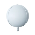 Glossy white 4D round aluminum foil balloon with a perfect spherical shape for events - 15 Inch / White