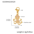 Golden stainless steel octopus pendant with white zircon stones and lobster clasp - Octopus Zirconia Charm (1pc) / Gold