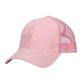 Pink camouflage ponytail mesh baseball cap with criss-cross elastic bands for women - One Size / Pink