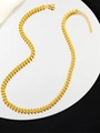 Detail of 18K gold wheat chain necklace featuring lobster clasp and extension link - Gold Wheat Ear