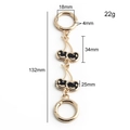 Gold cherry bag chain extender with black enamel pendants and spring buckles - Black Cherry + Gold Ring