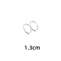 Minimalist silver circular hoop earrings with smooth metallic finish in 1.3cm diameter - 1.3cm Diameter