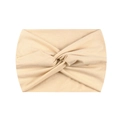 Elastic beige yoga headband with twist knot design for women's fitness and sports - Khaki