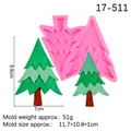 Pink silicone mold for Christmas tree cakes and cookies including two different tree shapes - Style 4-Christmas Tree / Pink