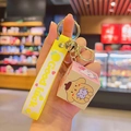 Llavero mini cubo 3x3 con diseño de Pom Pom Purin amarillo y mosquetón dorado - Cubo de Dibujos Animados Amarillo