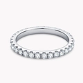 Bague éternité en argent sterling 925 avec double rangée de moissanite fini argenté - Taille US 4 / Gypsophile Géométrique