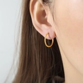 Minimalist 18k gold plated titanium steel hoop earrings for a stylish women's daily look - Gold 1.9cm