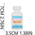 Detailed size specifications for the vaccine bottle embroidered patch with 7cm height - No.24 Vaccine Bottle