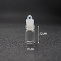 Miniature clear glass wishing bottle 22mm x 11mm with a loop plug for DIY pendants - Mini Transparent Bottle + Rubber Stopper
