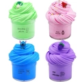 Scented butter slime kit with 4 colors and cute silicone charms in transparent jars - 4PCS Set 9 (Green Pink Blue Purple)