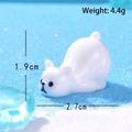 Miniature white resin polar bear figurine for DIY micro landscapes, 2.7cm length - Lazing Polar Bear
