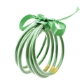 Set di cinque braccialetti glitter verdi trasparenti con fibbie dorate e fiocco decorativo - Set di braccialetti glitter verde con fibbia dorata (30039)