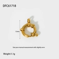 Détail macro du fermoir à ressort en acier doré 13mm avec affichage du poids de 1,1g - DFC61718-Fermoir à Ressort Doré
