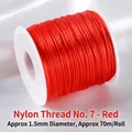 Red 1.5mm gradient braided cord for DIY bracelets and Chinese knots, 70m roll - Red