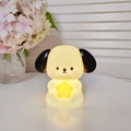 Cartoon puppy night light holding a glowing yellow star with warm ambient lighting - Nainai Dog - Yellow