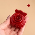 Acrylic hair claw clip featuring a vibrant red rose flower design in dopamine style - Style H1241 / Solid Red