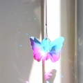 Crystal butterfly prism suncatcher with brown cord creating colorful light spots - 7*5cm / Butterfly AB Color
