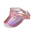 Visiera in pelle PU laser rosa con effetto olografico per la protezione solare - Rosa
