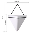 White geometric triangle wall planter with black metal frame and dimensions 30cm x 20.8cm - Large / White Pot - Black Frame