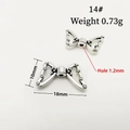 Retro Tibetan silver butterfly spacer beads with engraved texture, 18mm size for DIY jewelry - 14#