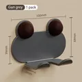 Organizador de pared gris metalizado con detalles de madera para gestión de cables - Gancho Único / Color Gunmetal