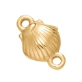 Gold plated stainless steel scallop shell connector charm for DIY jewelry making - 509# Mini Scallop Pendant Only / 7.5*12mm (2 Pieces/Pack) / Gold