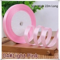 1cm wide light pink satin ribbon roll for gift wrapping and hair braiding 22m length - 04# Light Pink