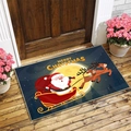 Christmas doormat with Santa Claus and reindeer sleigh design for holiday porch decor - RZY Christmas Series-5