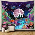Arazzo con funghi psichedelici luna e foresta stellata per decorazione murale estetica - 73*95CM (Spazzolato) / Fungo Psichedelico