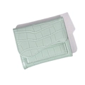 Portefeuille court vert pour femme avec texture crocodile et fermeture à bouton-pression - Vert