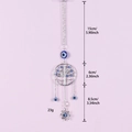 Handmade Evil Eye car charm with Tree of Life and peacock blue bead hanging ornament - 9542A Tree of Life Evil Eye (6*29.5cm)