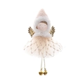 Pink angel Christmas ornament with mesh skirt, gold wings and bell legs decoration - New Pointed Hat Tulle Skirt Angel Pendant / Brown