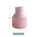 Minimalist matte pink ceramic vase with vertical stripe texture in 15.4cm height - Medium / Matte Pink