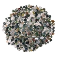 Mixed natural gemstone chips including moss agate and crystal for DIY jewelry making - India Agate