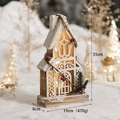 Casetta natalizia in legno luminosa con neve e LED caldo, dimensioni 19x8x35cm - Stile 3D No. 3