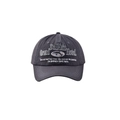 Détail de la broderie dauphin blanche sur la casquette en coton délavé gris anthracite - Taille Unique Adulte(56-58cm) / Gris