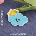 Blue cloud and yellow sun embroidered patch with smile for clothing decoration - Self-Adhesive Cloud Sun