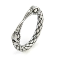 Vintage punk zilveren adelaarsklauw ring met tweekoppig raaf design en schubben - US 7 / Staalkleur
